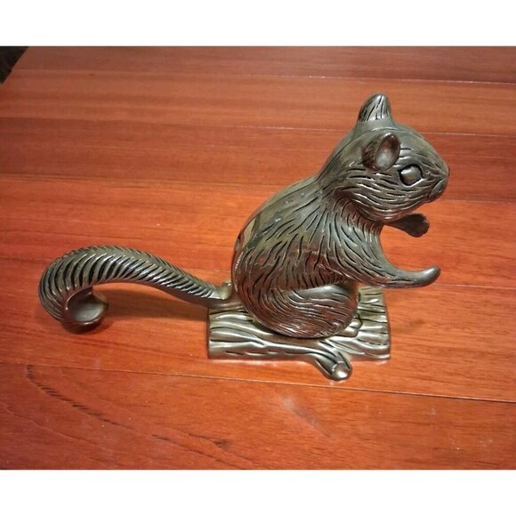 Godinger Silver Art Co Squirrel Figural Nut Cracker Silver Plated Door Stop Vtg - Picture 2 of 8